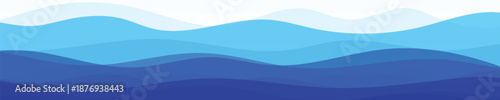 Abstract wavy blue gradient layers creating a tranquil flowing background design element