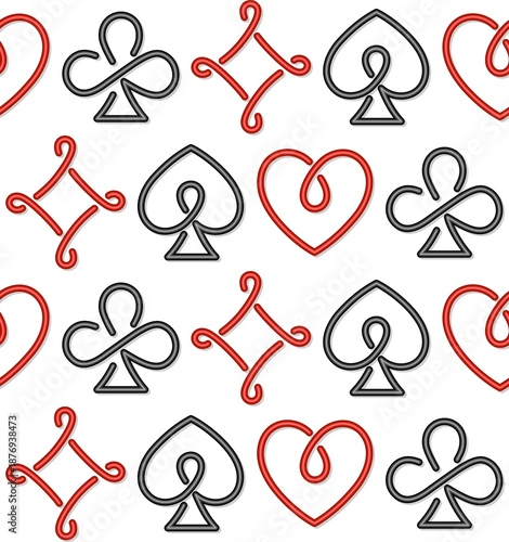 Seamless background with symbols a playing cards.