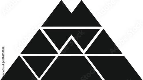 Abstract Black Geometric Mountain Peak Design composition