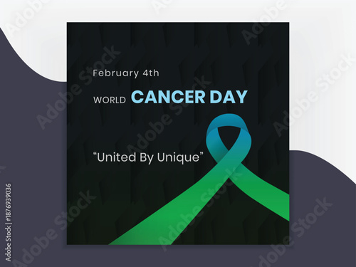 Observing world cancer day on february 4th with a vibrant gradient awareness ribbon