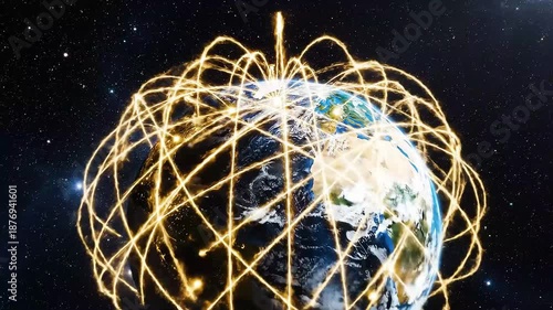 Planet with visible trajectory lines representing clear business direction