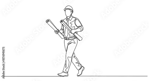 Man Walking with Baseball Bat Illustration.