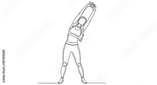 Woman Exercising with Resistance Band Stretch.