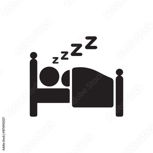Sleeping Person Icon – Bedtime, Rest, Night Sleep, Relaxation, Wellness, and Healthy Lifestyle Symbol for Graphic Design.