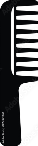 Simple black comb icon on white background