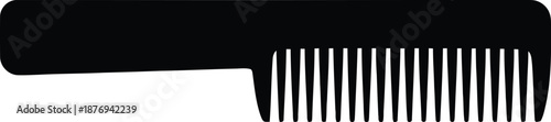Black hair comb on white background