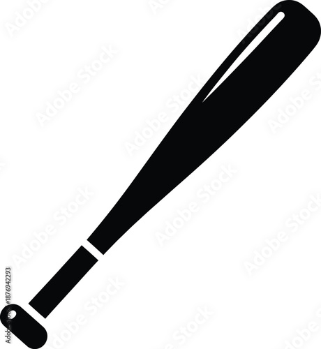 Baseball bat silhouette against white background