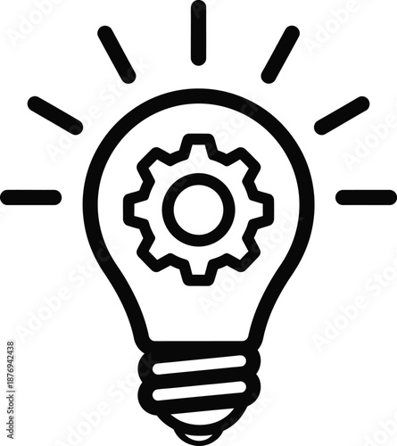 Innovative idea generation with mechanical gear inside light bulb