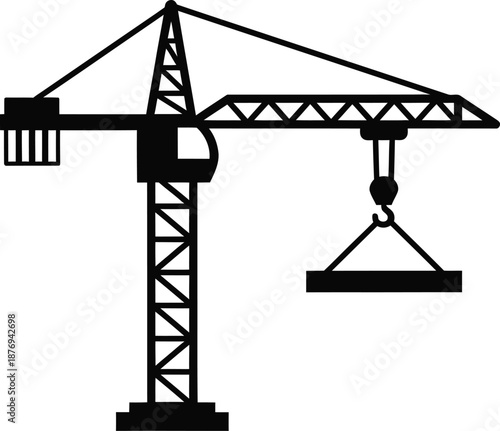 Crane lifting heavy load