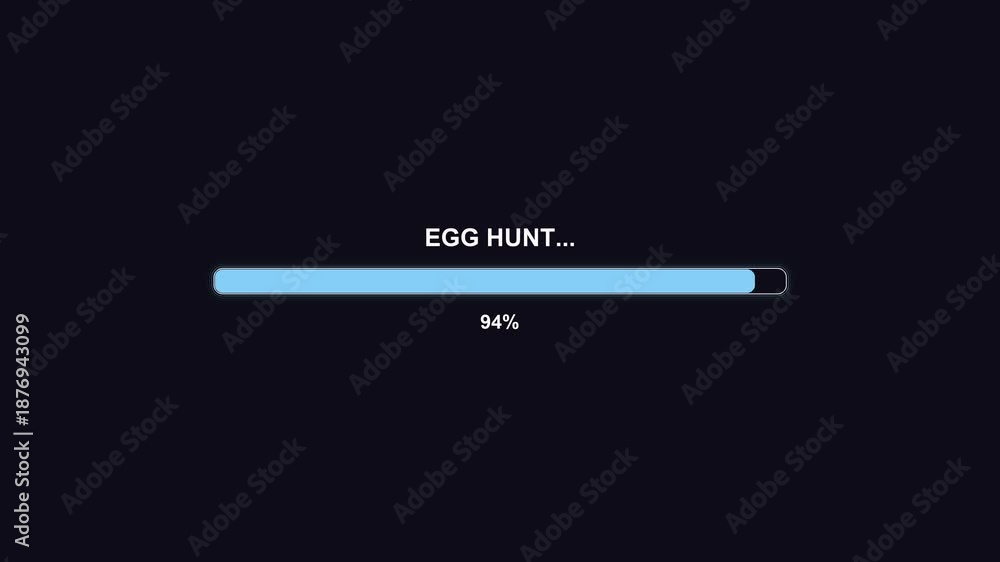 custom made wallpaper toronto digitalEaster progress bar animation showing an egg hunt reaching completion at one hundred percent with a dark background