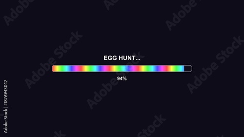Wallpaper Mural Easter progress bar animation showing completion of egg hunt with colorful display on simple black background Torontodigital.ca