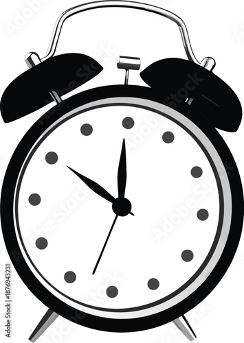 digital illustration of a classic black alarm clock