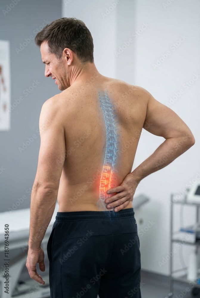 Obraz premium Physical Therapy and Rehabilitation Concept With Back Pain