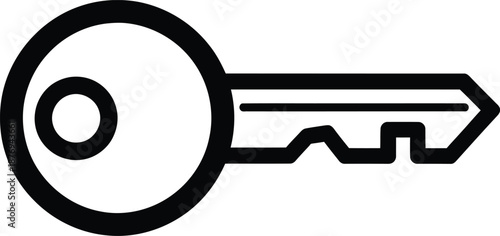 Simple key icon on white background