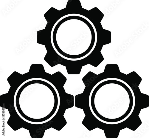 Three gears working together in harmony