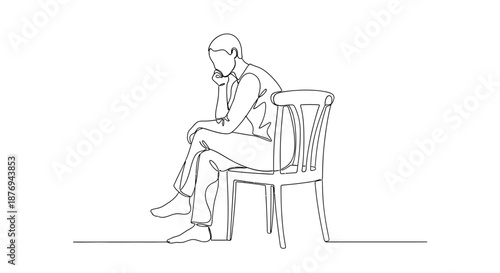 Man Sitting on Chair in Despair.