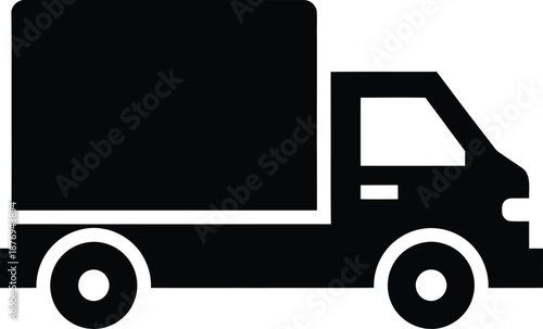 Delivery truck icon in black silhouette