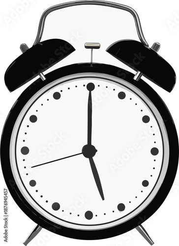digital illustration of a classic black alarm clock