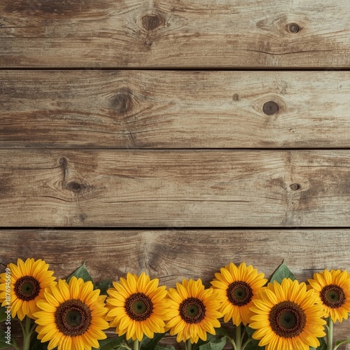 sunflower on wooden table