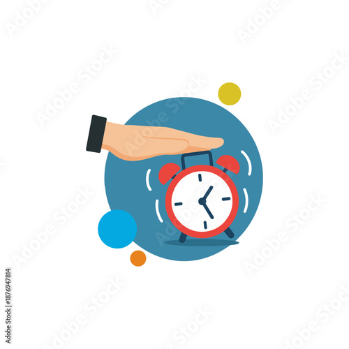 Turning off alarm icon logo flat vector design