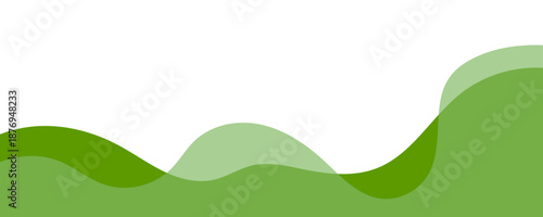 Green bush, separator, divider shape, wave border vector illustration