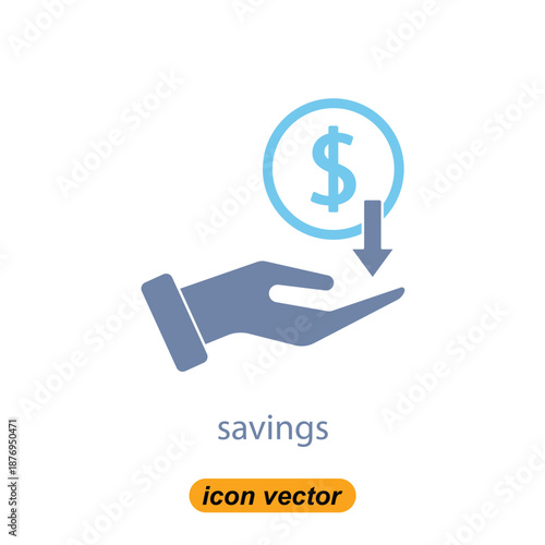 savings icons. Flat illustrations of savings vector icons for the web. Vector illustrations of company icons.