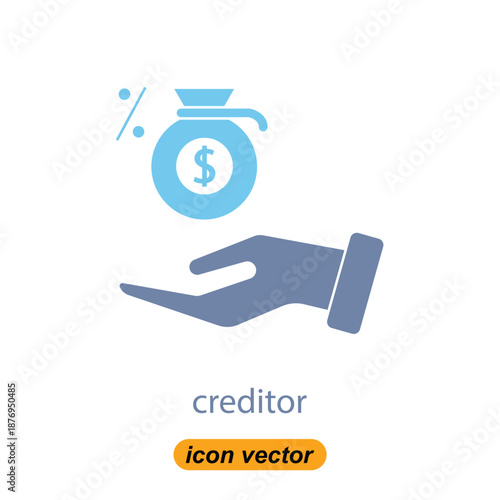 creditor icons. Flat illustrations of creditor vector icons for the web. Vector illustrations of company icons.