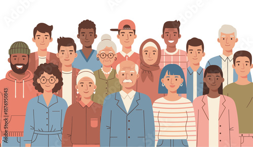 Diverse group of people from different ages and ethnicities