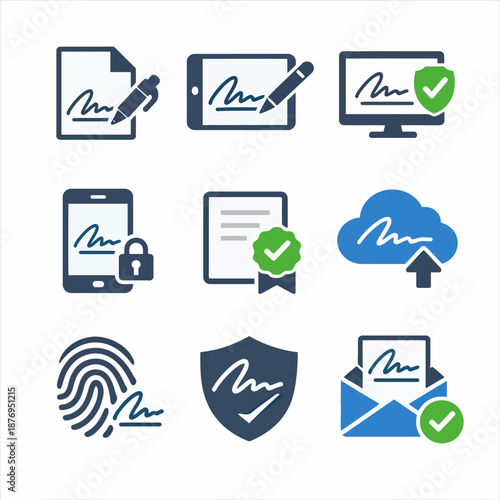 Digital signature icons on devices with security features