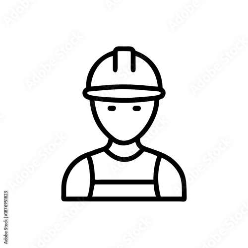 Construction worker icon with helmet vector illustration