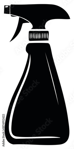 Black silhouette of a spray bottle with a trigger for cleaning or dispensing liquids