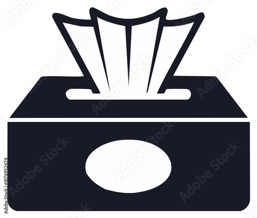 Tissue Box Vector Icon Cleanliness and Hygiene Paper Napkins Health Care Supplies