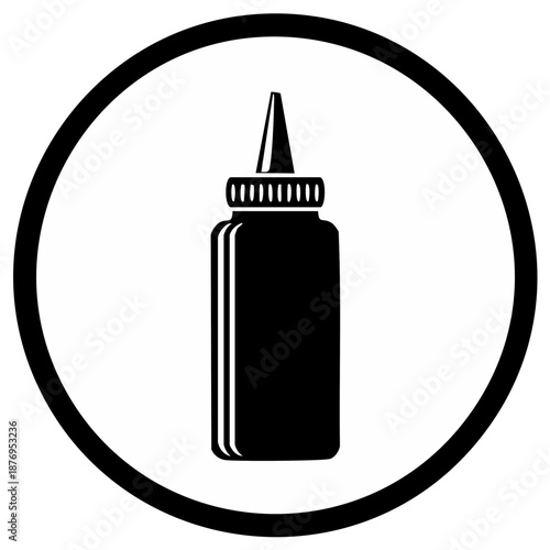 Mustard or Sauce Dispenser Icon in Circle Simple Vector Illustration