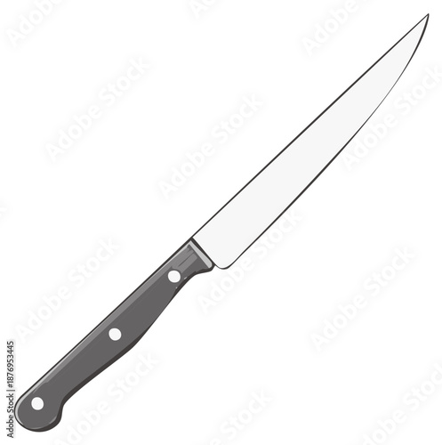 Kitchen utility knife with a sharp blade vector illustration for cooking and food preparation