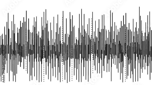 Sound wave graph with varying frequencies and amplitudes.