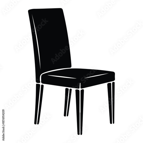 Classic Wingback Armchair Silhouette Vector, Elegant Furniture Illustration