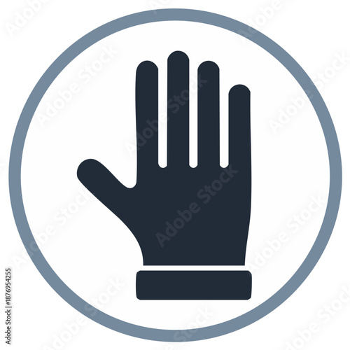Hand Palm Flat Icon Within a Circle Shape Symbol Visual Graphic