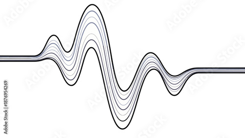 Multiple waveform lines oscillating on a white background.