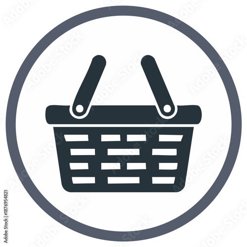 Shopping Basket Icon Symbol Retail Commerce Grocery Market Add To Cart Element
