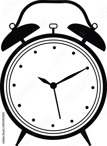 digital illustration of a classic black alarm clock