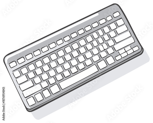 Modern Computer Keyboard Input Device Cartoon Illustration for Technology and Digital Concepts