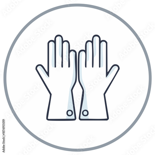 Clean Hands Protective Gloves Icon for Hygiene and Safety Concepts