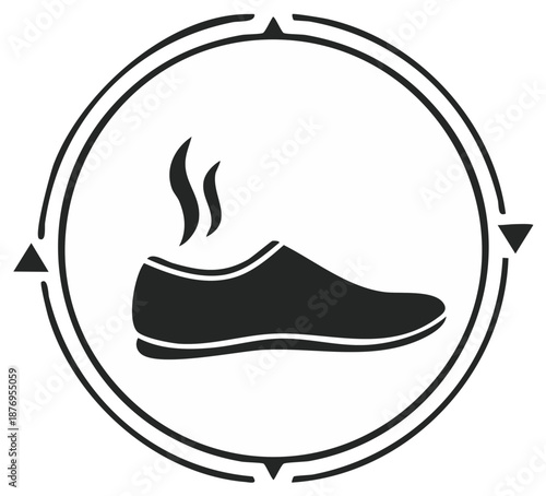 Footwear Shoe Odor Control Icon Design Refreshing Air Quality Shoe Smell Management Circle