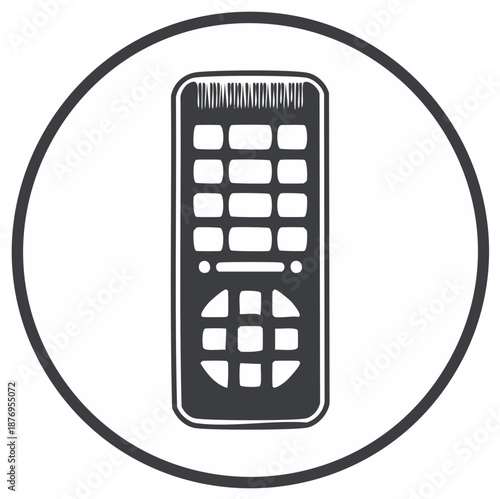 Remote Controller Icon Illustration Inside Circle Home Entertainment System Device Technology Electronics