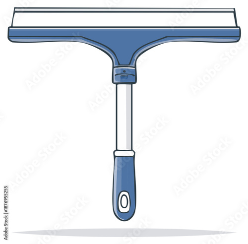 Squeegee, a Tool for Cleaning Windows and Glass Surfaces in Hand Drawn Style