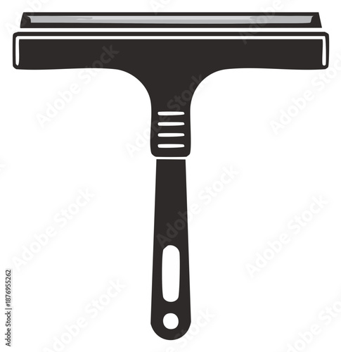 Black squeegee icon a common cleaning tool for windows and smooth surfaces