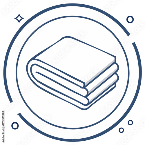 Freshly Cleaned Folded White Towels Stack Laundry Service Hygiene Icon