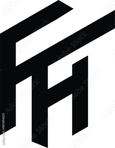 Letter FH minimalist logo design