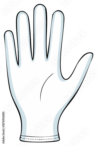 Cartoon White Glove Illustration: Clean, Formal Dress, Handwear for Special Events