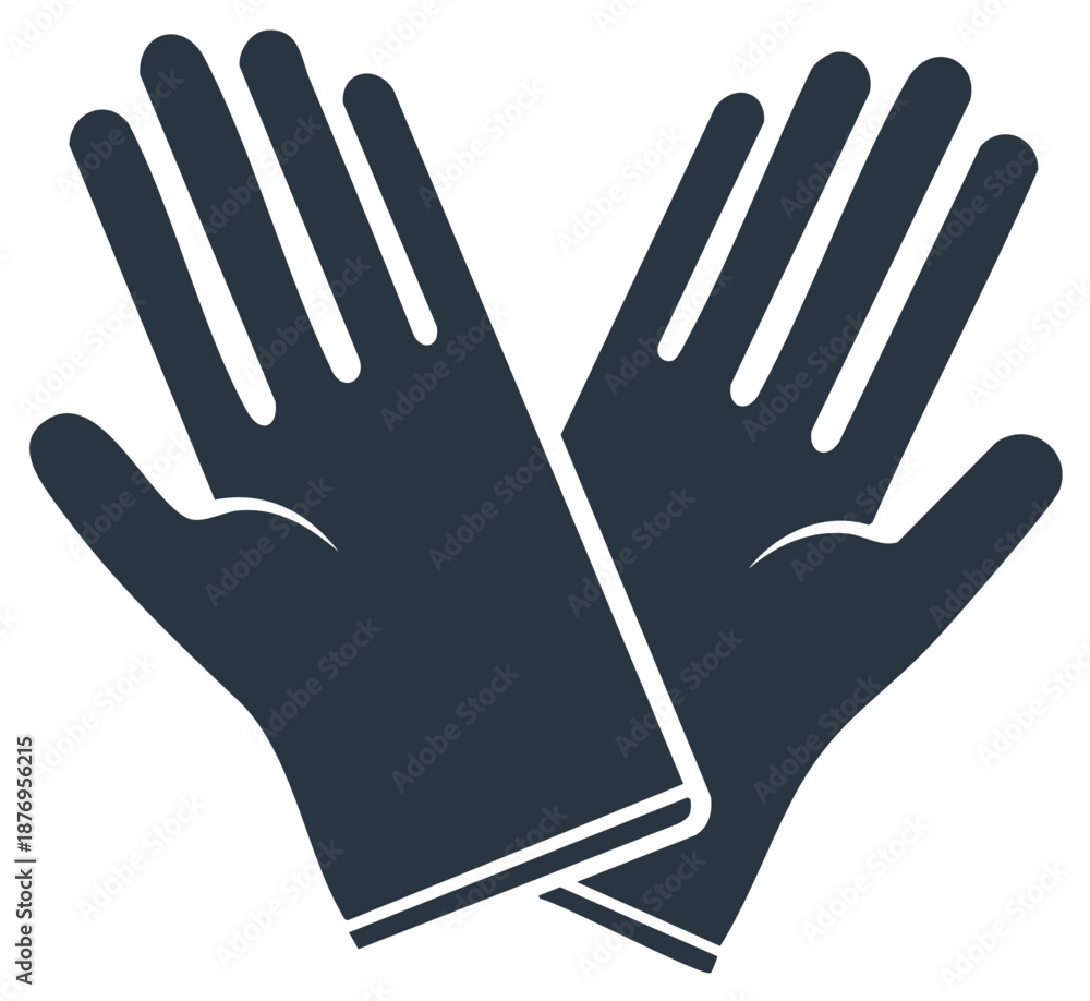 Obraz premium Two protective latex gloves with long cuffs for safety against infectious environments and germs
